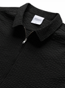 SEERSUCKER SHORT SLEEVE ZIP UP BLACK thumbnail image