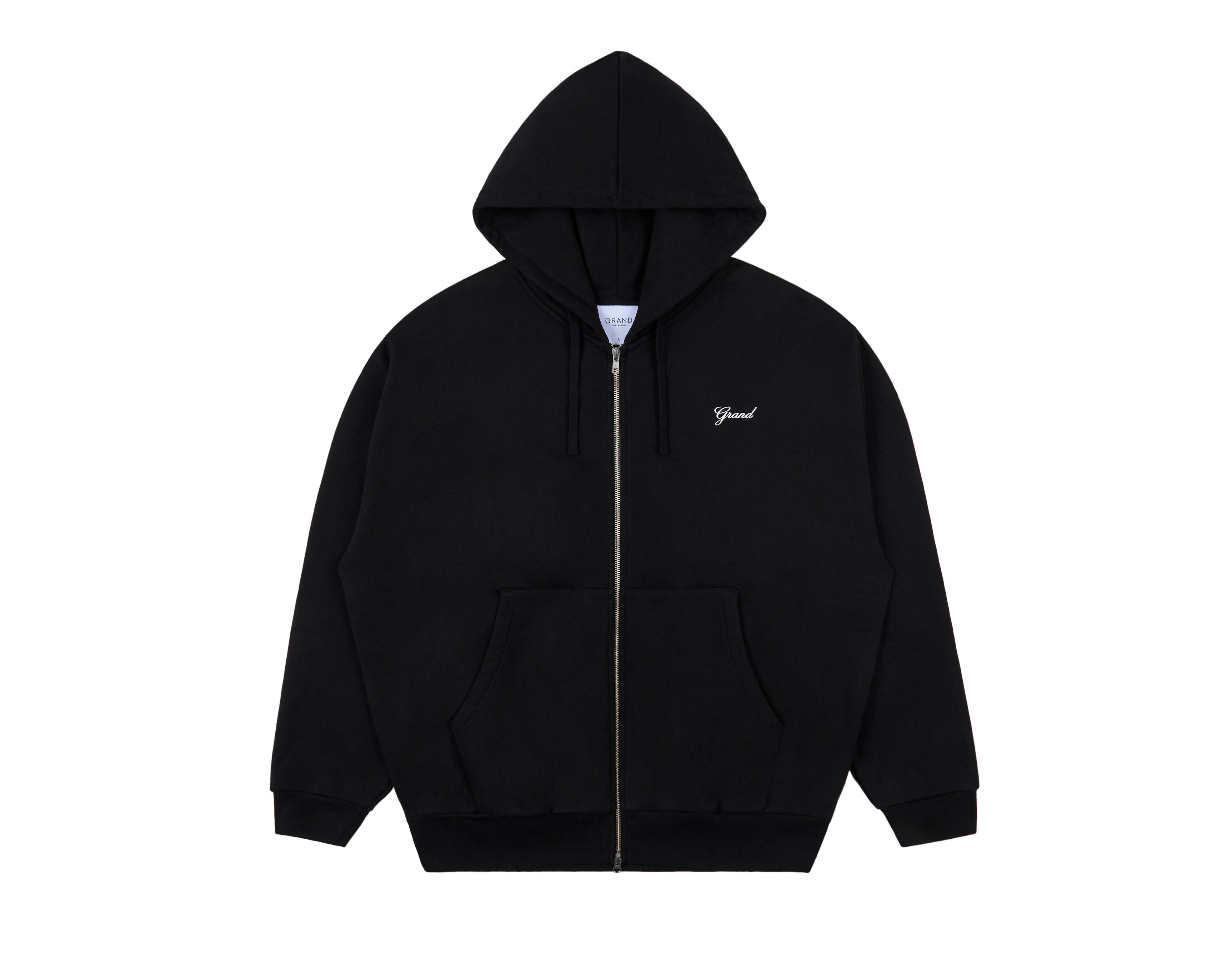 ZIP UP SCRIPT SWEATSHIRT BLACK – Grand Collection