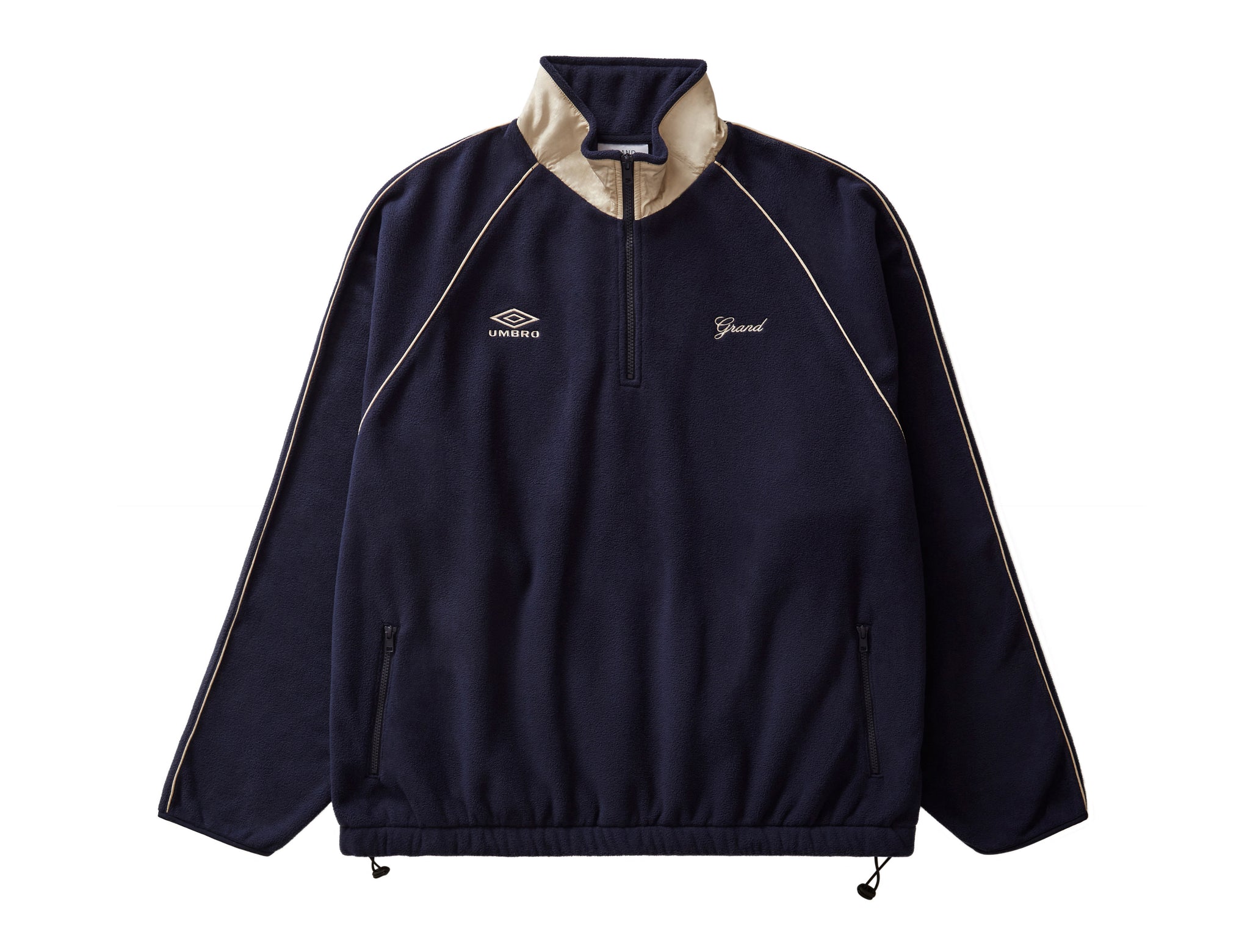 GRAND X UMBRO MICRO FLEECE QUARTER ZIP NAVY/CREAM