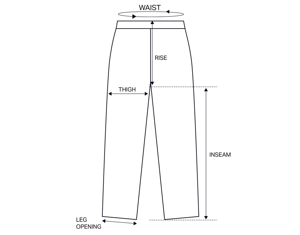 Cotton Pant Black size chart