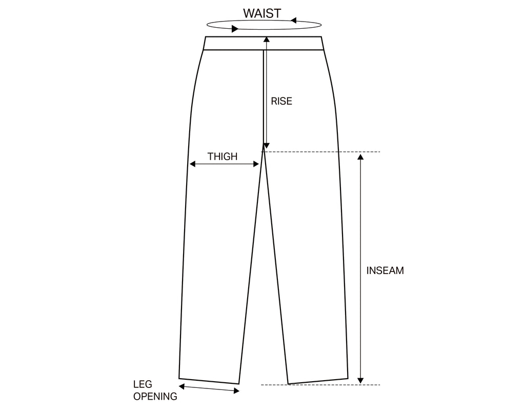 Cotton Pant Black size chart