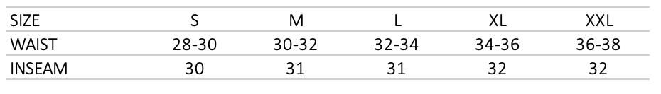 Cotton Pant Cream size chart