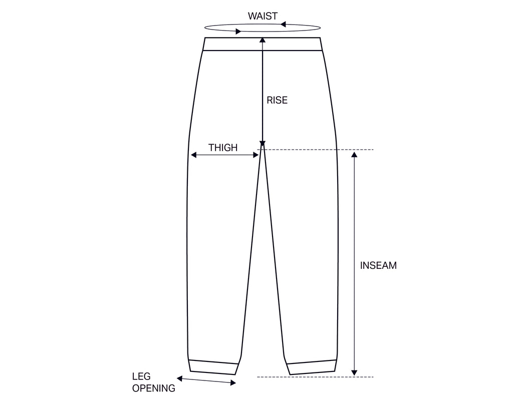 COTTON/NYLON TRACK PANT DEEP YELLOW size chart
