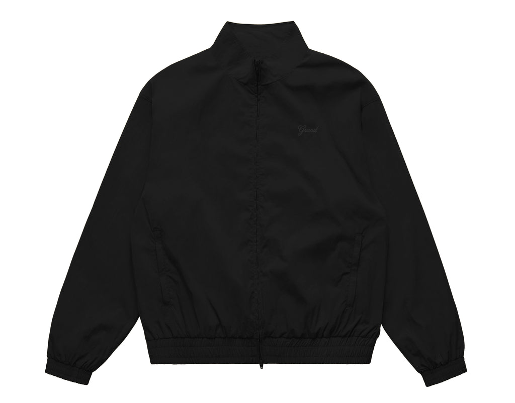 COTTON/NYLON TRACK JACKET BLACK