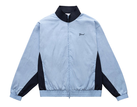 COTTON/NYLON TRACK JACKET POWDER BLUE/NAVY