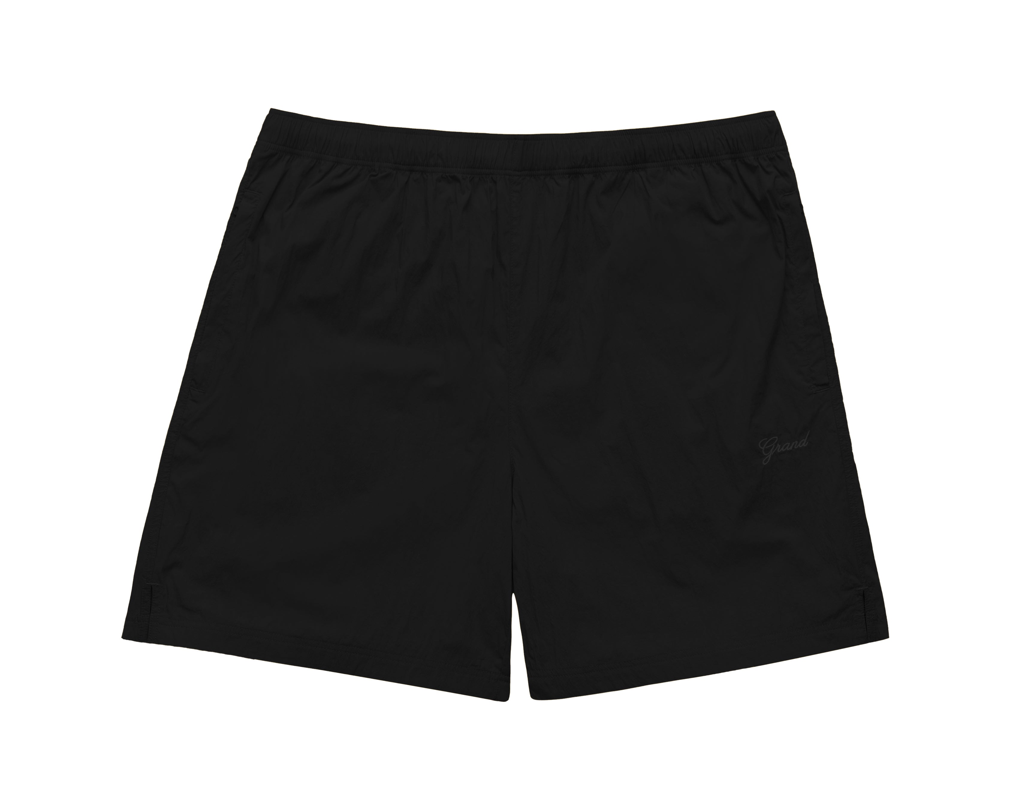 COTTON/NYLON TRACK SHORT BLACK