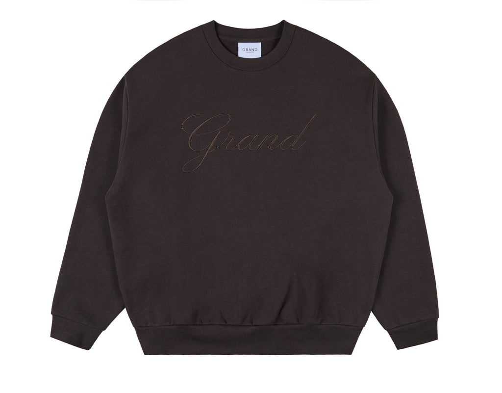EMBROIDERED CREWNECK ESPRESSO