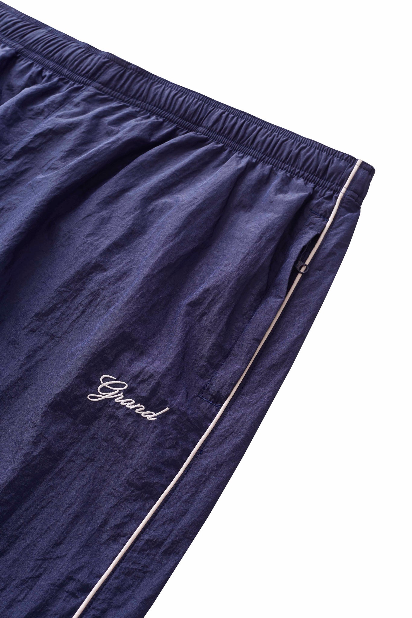 Crinkle Nylon Track Pant Navy