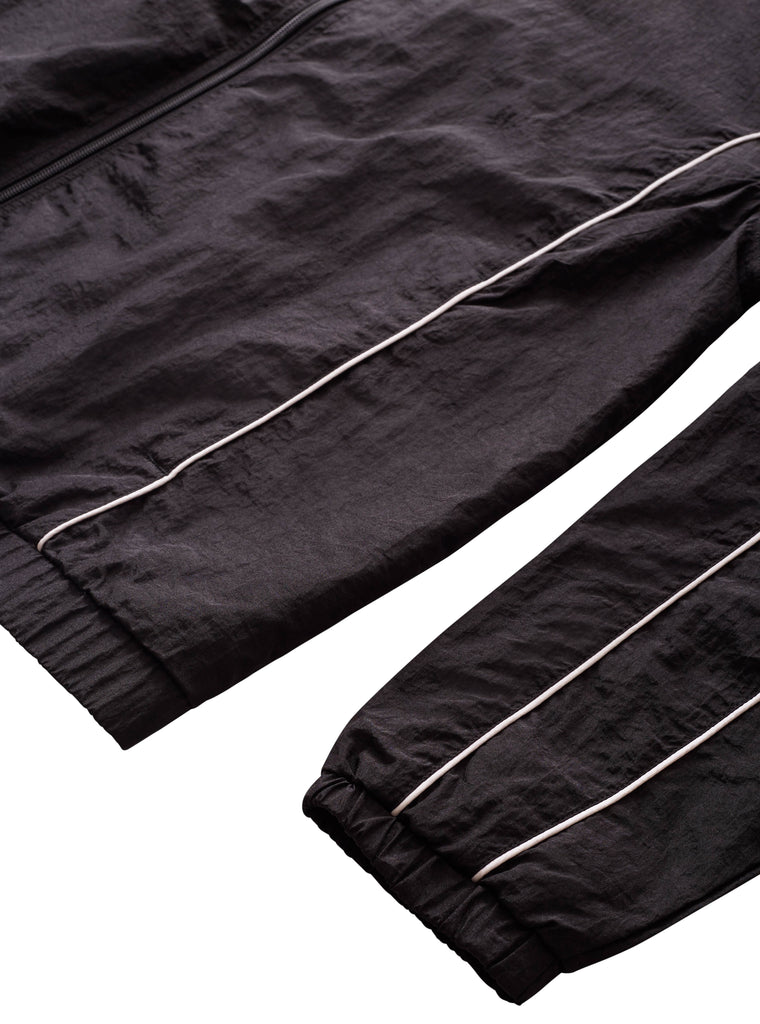 Crinkle Nylon Track Jacket Black