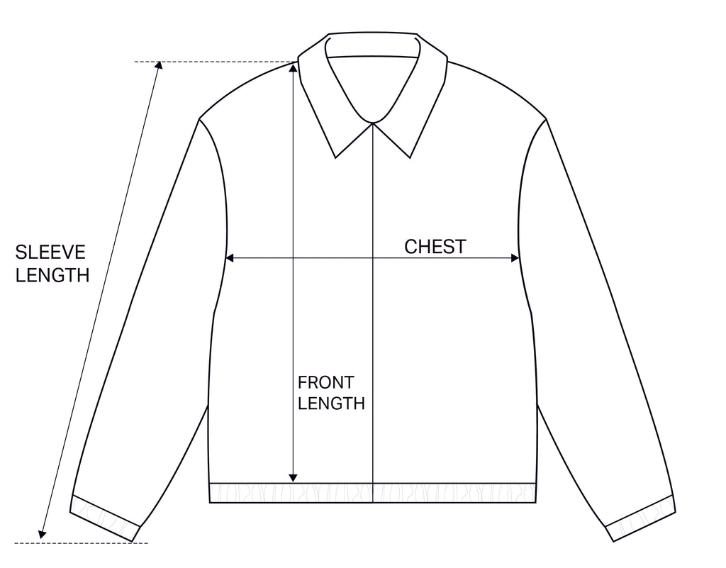 DENIM JACKET BLACK size chart