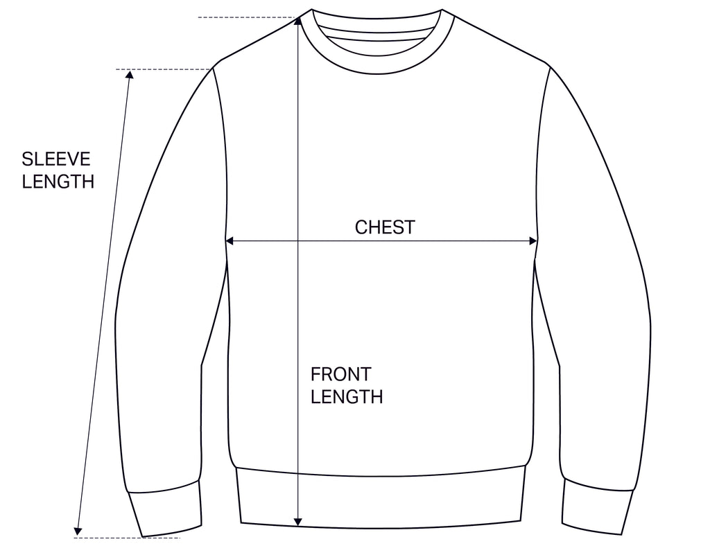 EMBROIDERED CREWNECK MIDNIGHT NAVY size chart