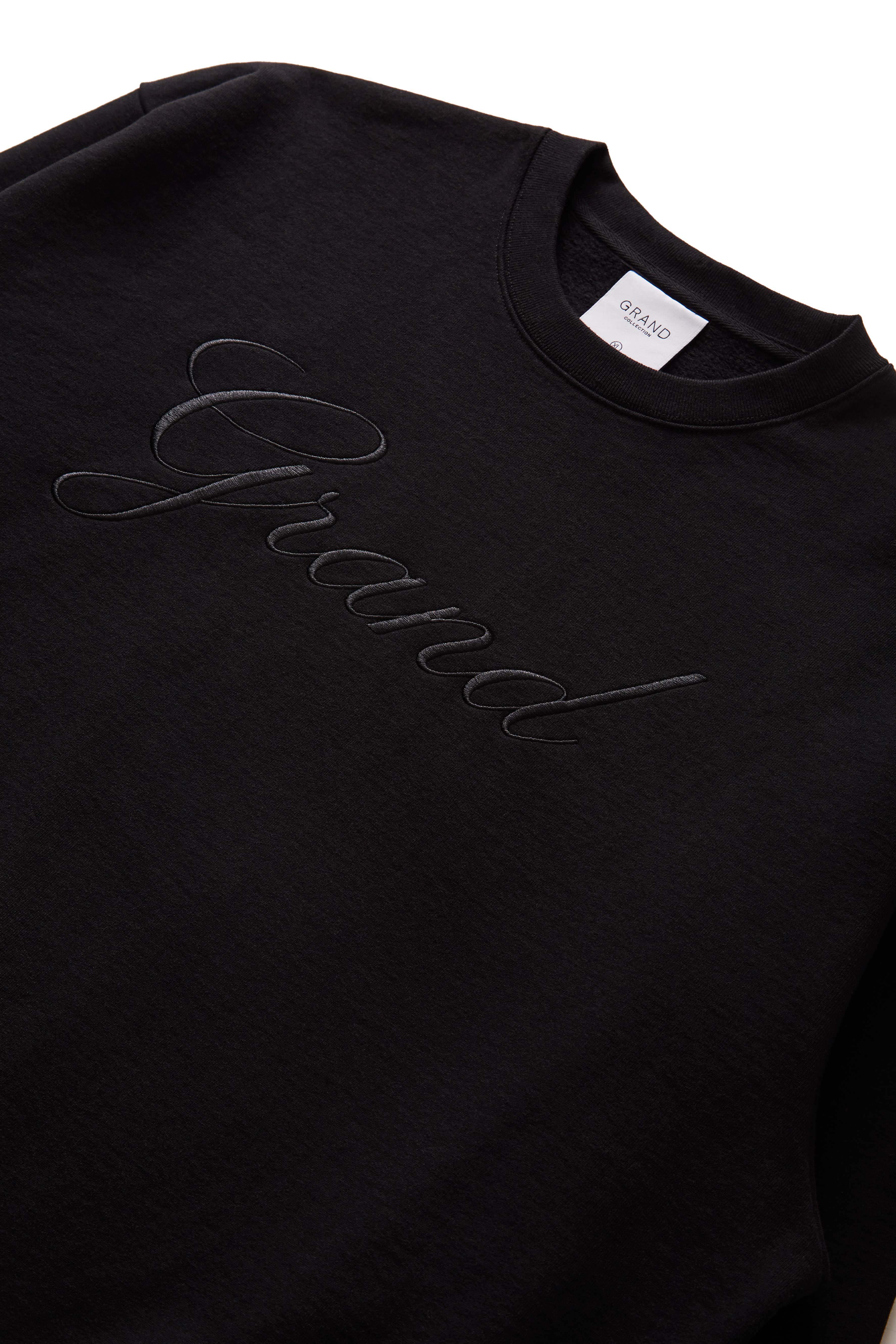 Embroidered Crewneck Black