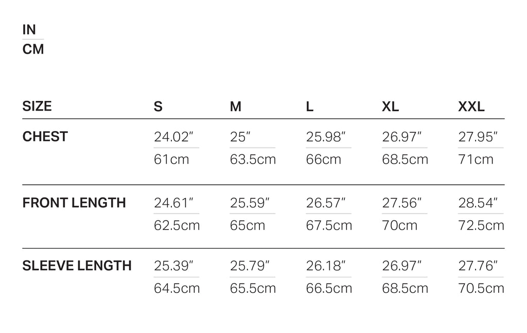 HARRINGTON JACKET WITH PIPING CREAM size chart