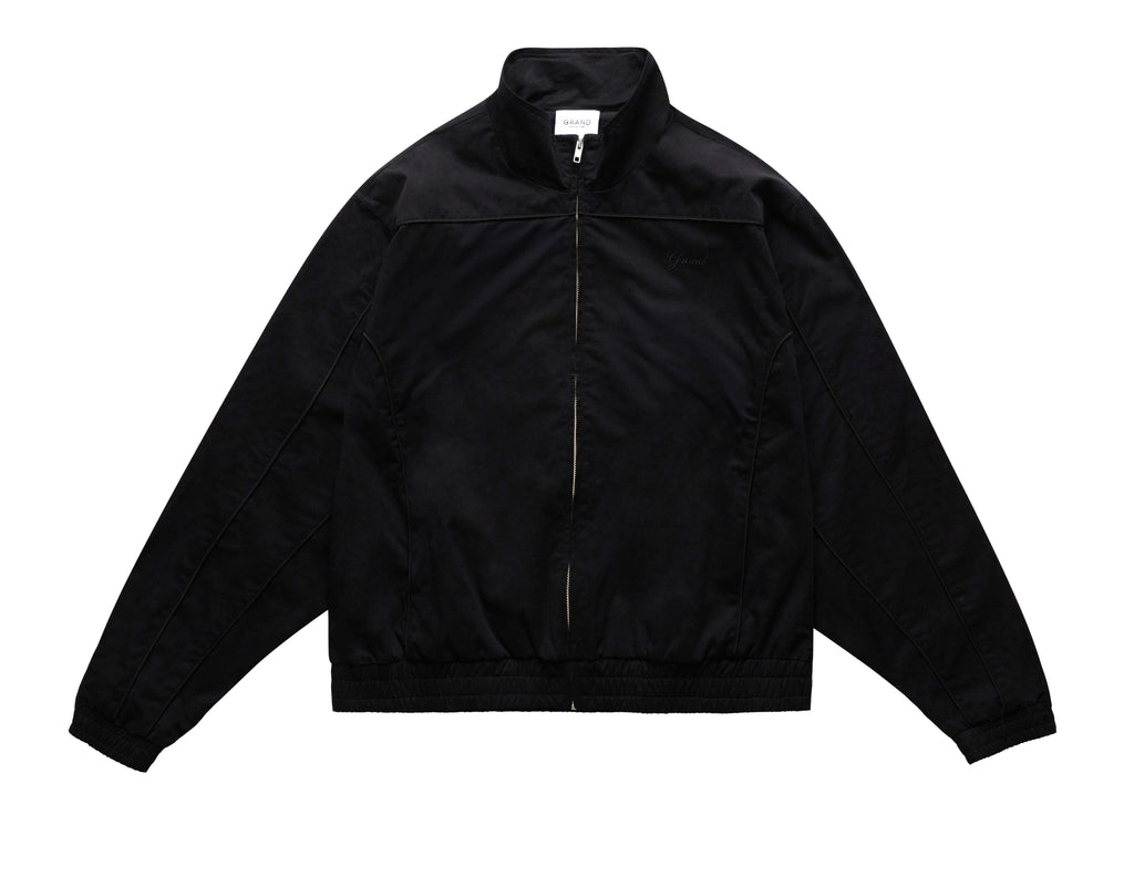 HARRINGTON JACKET WITH PIPING BLACK