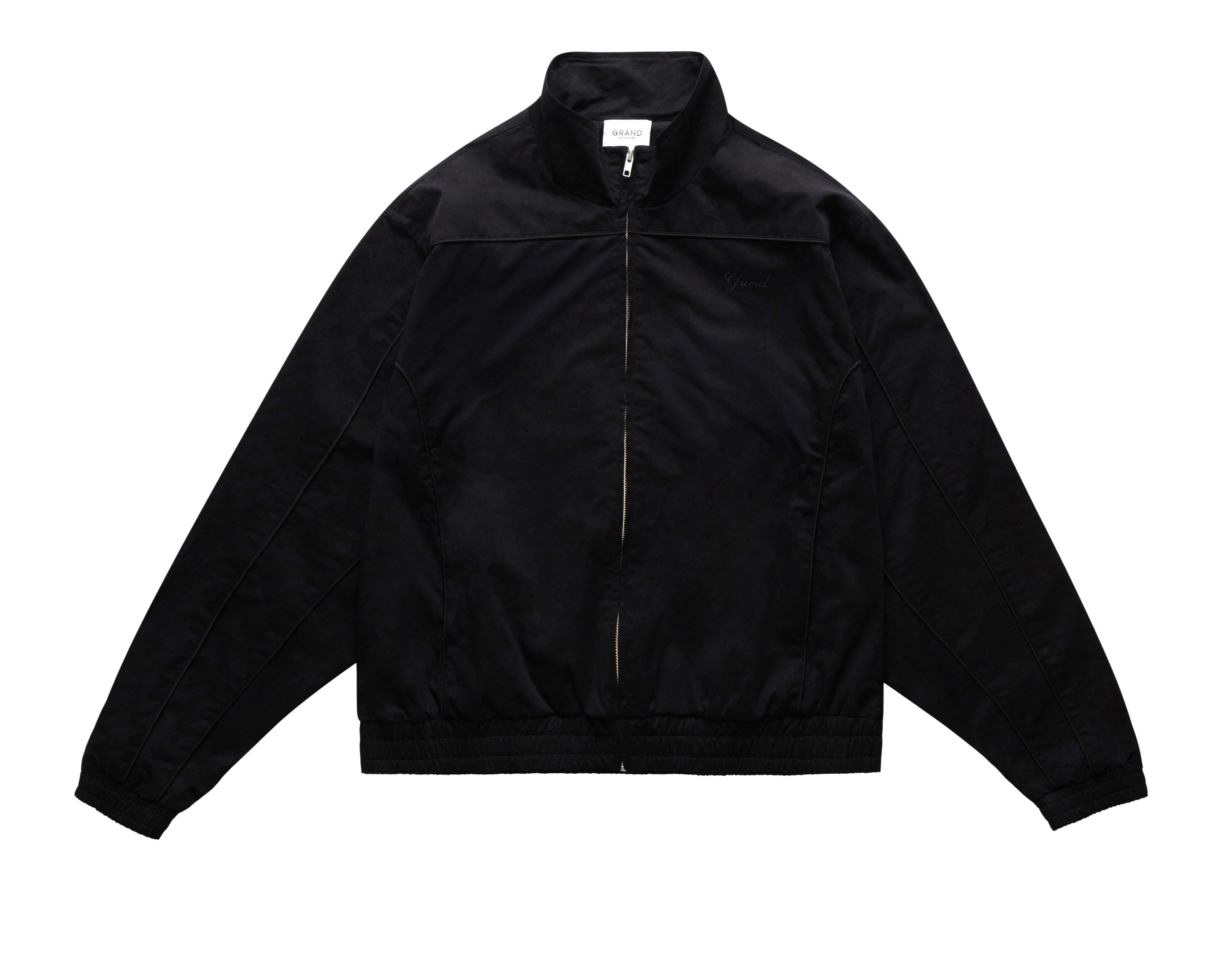 HARRINGTON JACKET WITH PIPING BLACK