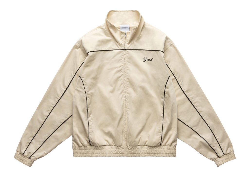 HARRINGTON JACKET WITH PIPING CREAM