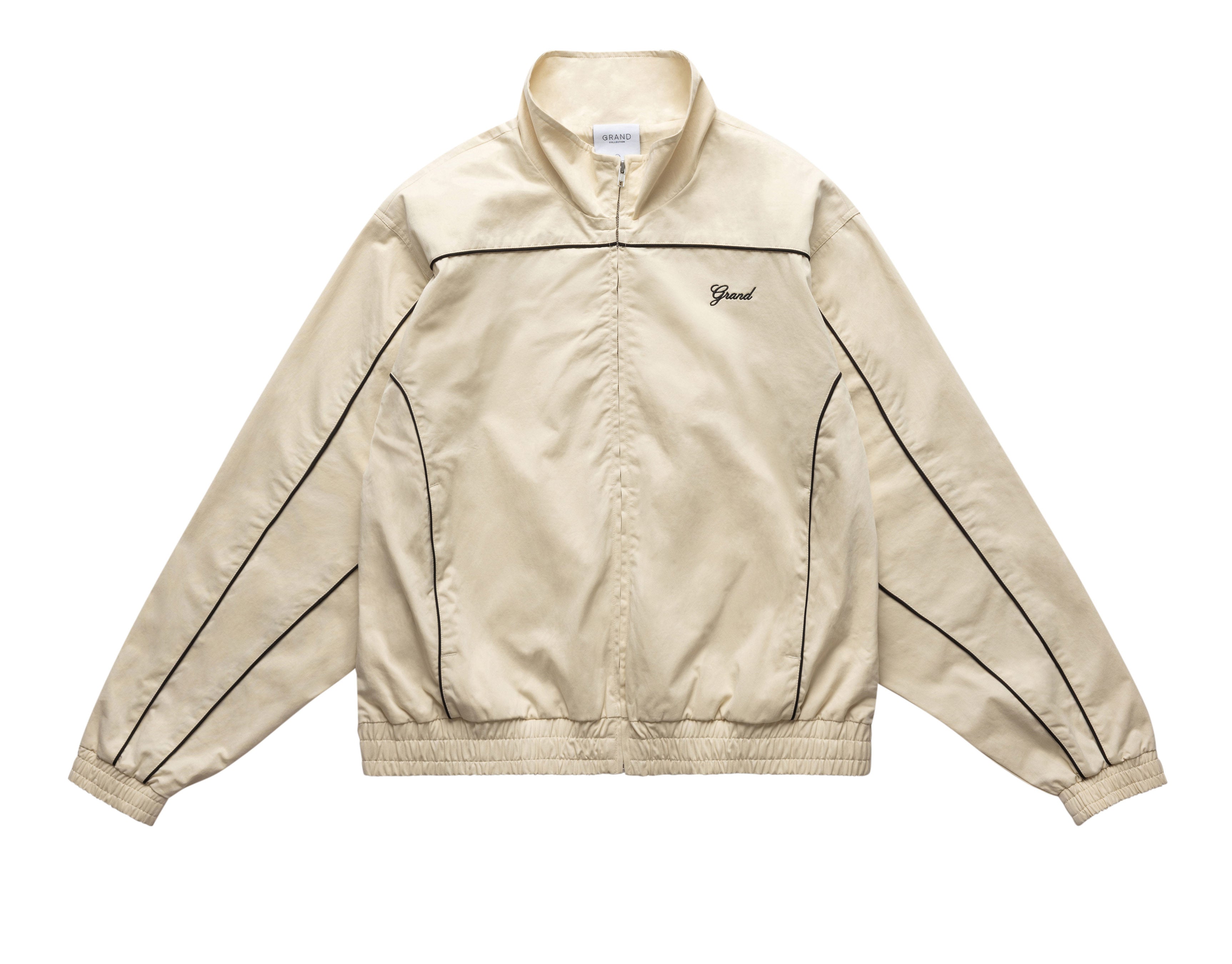 HARRINGTON JACKET WITH PIPING CREAM