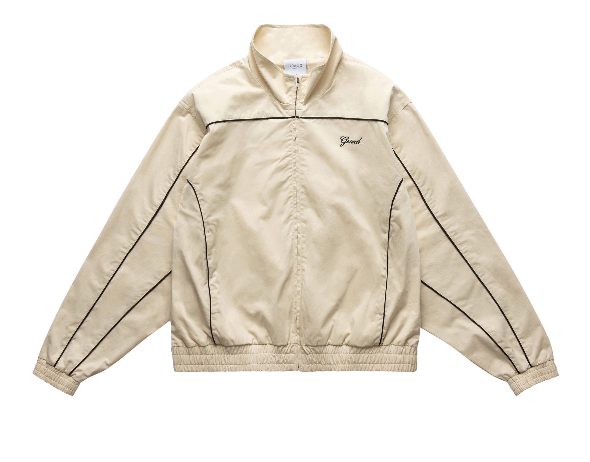 HARRINGTON JACKET WITH PIPING CREAM