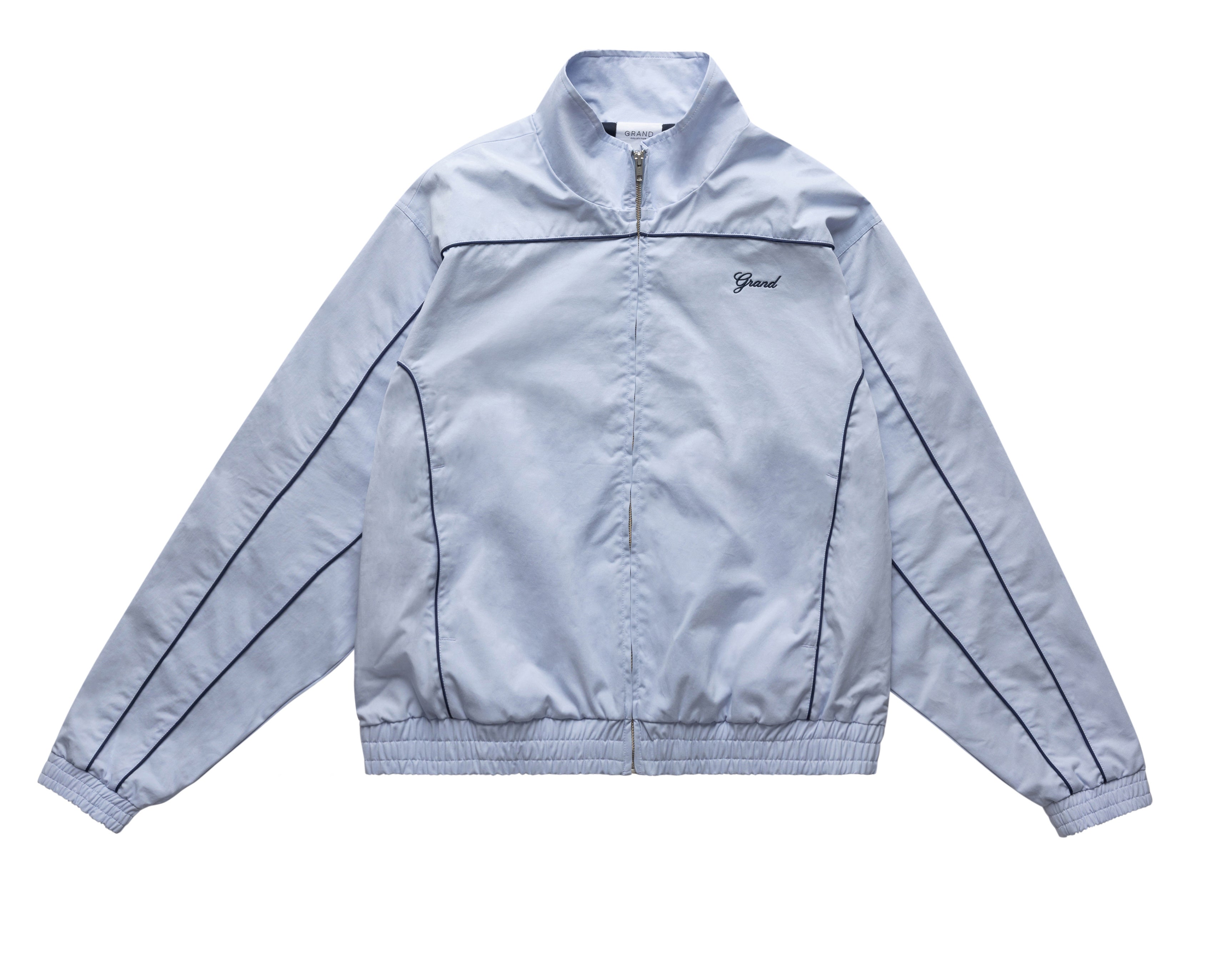 HARRINGTON JACKET WITH PIPING POWDER BLUE
