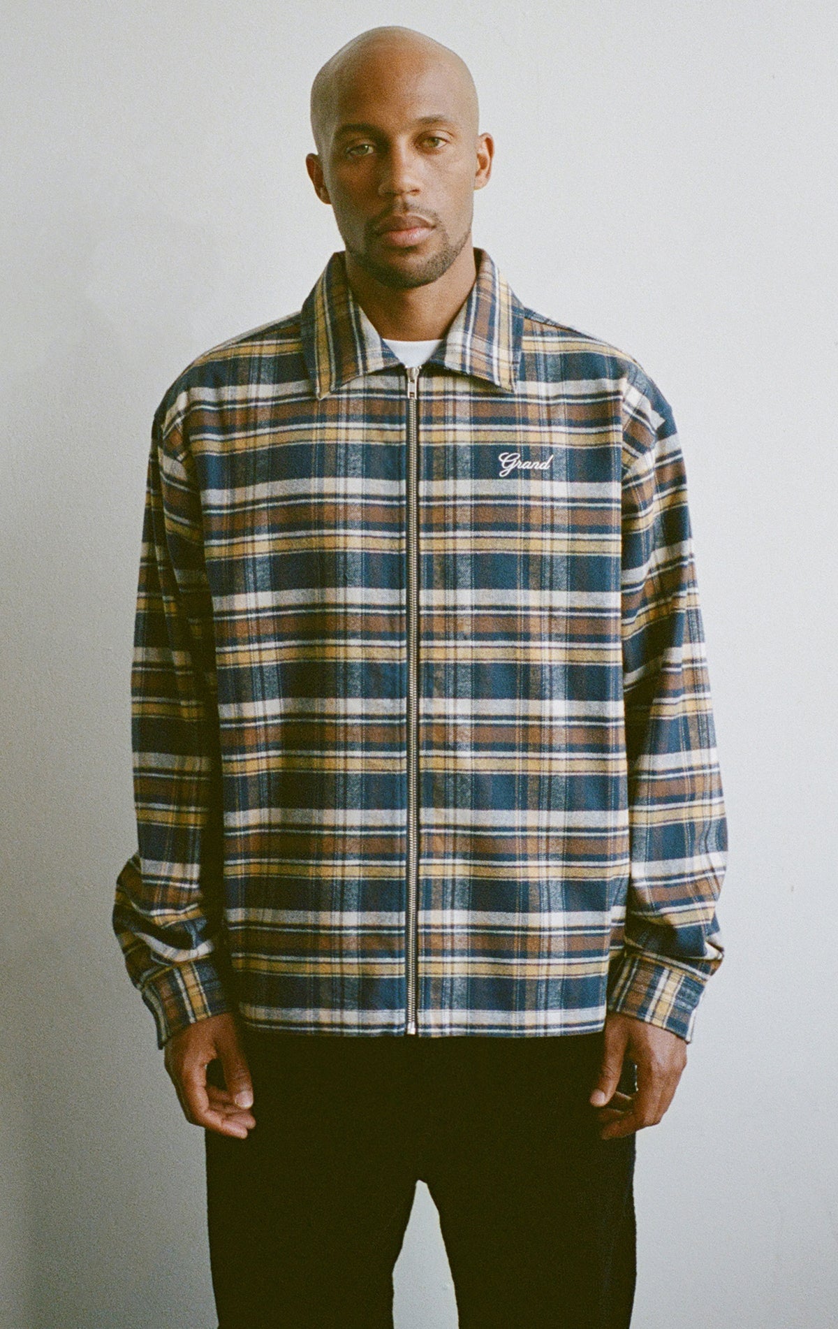 JAPANSE COTTON OVERSHIRT YELLOW/ESPRESSO
