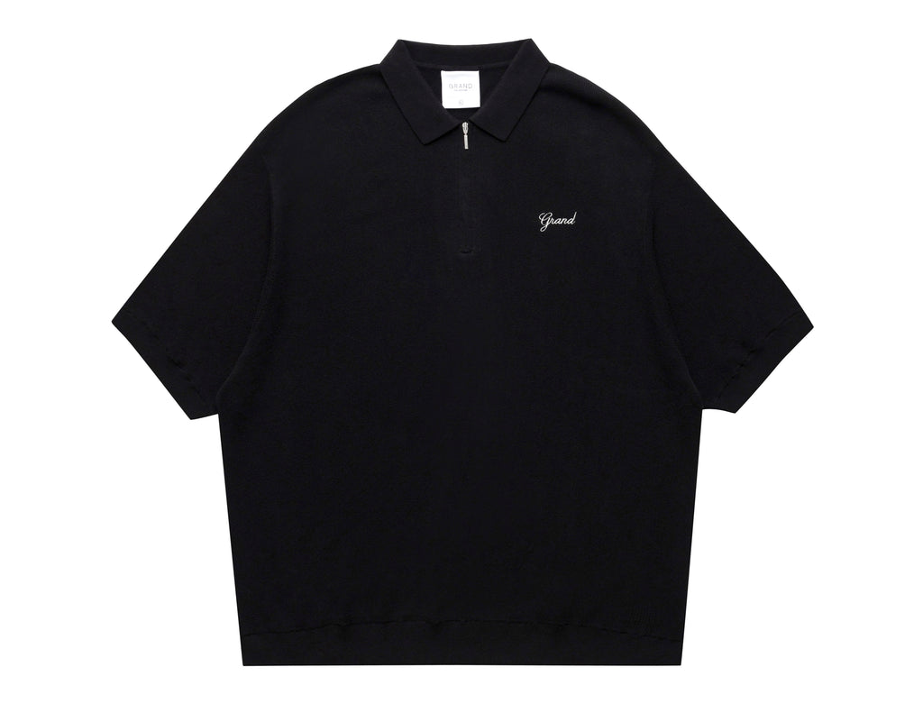 KNIT QUARTER ZIP BLACK