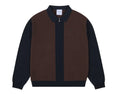 KNIT QUARTER ZIP ESPRESSO/NAVY