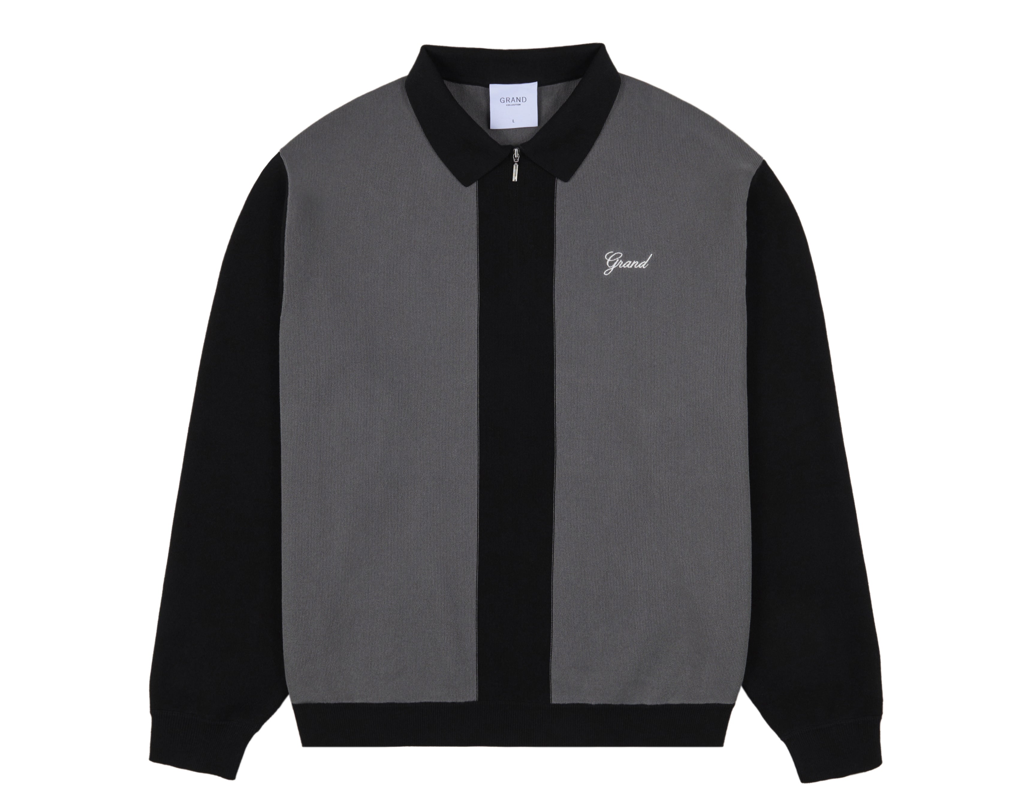 KNIT QUARTER ZIP GREY/BLACK