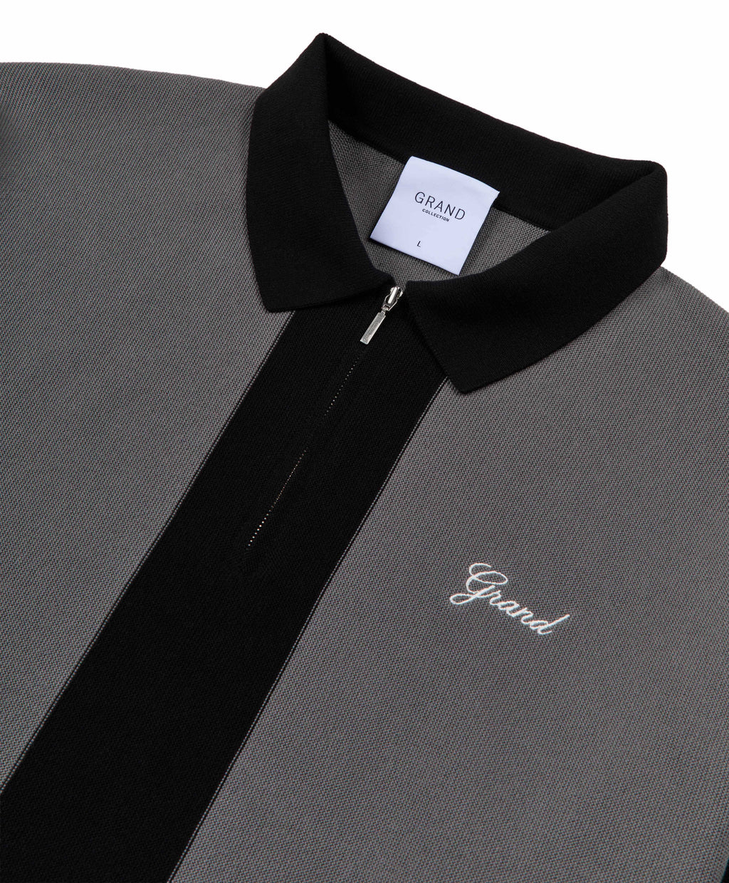 KNIT QUARTER ZIP GREY/BLACK