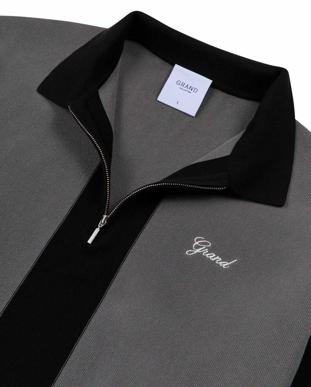 KNIT QUARTER ZIP GREY/BLACK