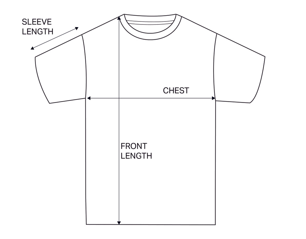 TRUMPET TEE MIDNIGHT POWDER BLUE size chart