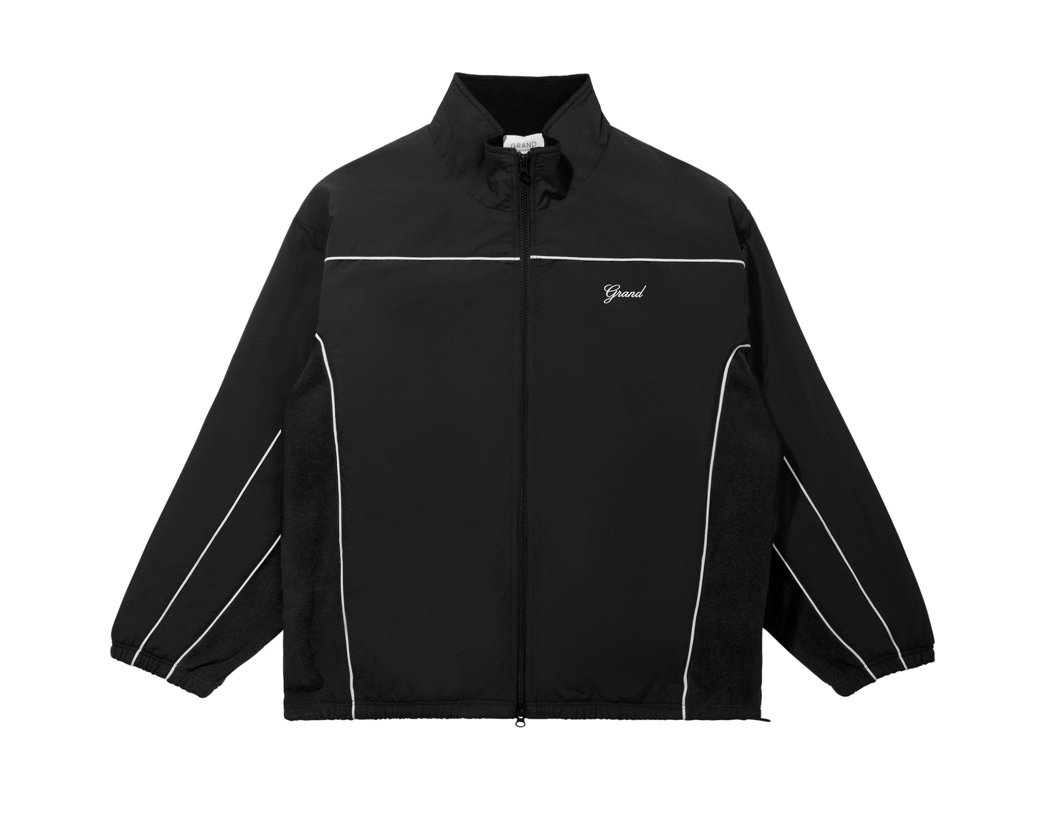 Nylon Fleece Jacket Black Grand Collection