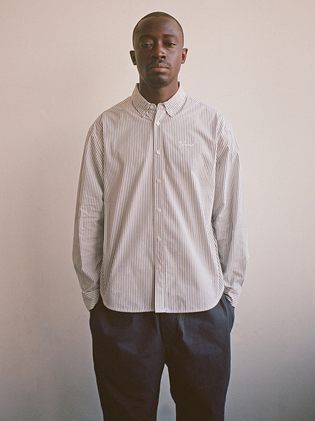 BLAIR STRIPED POPLIN SHIRT WHITE