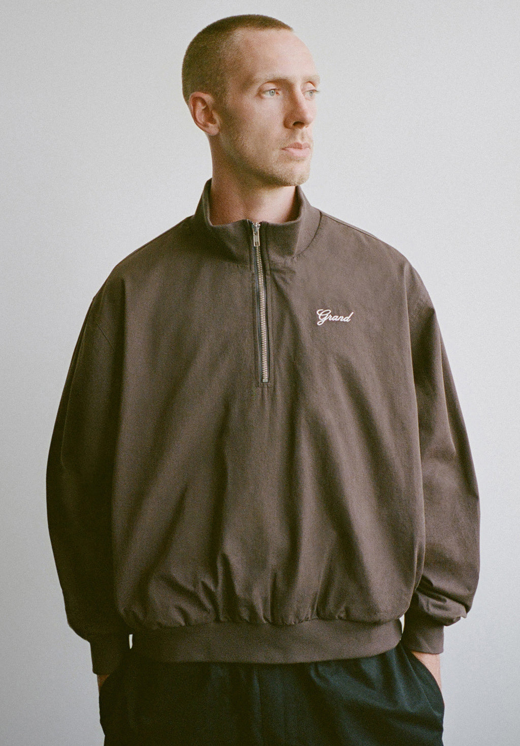 QUARTER ZIP JACKET ESPRESSO