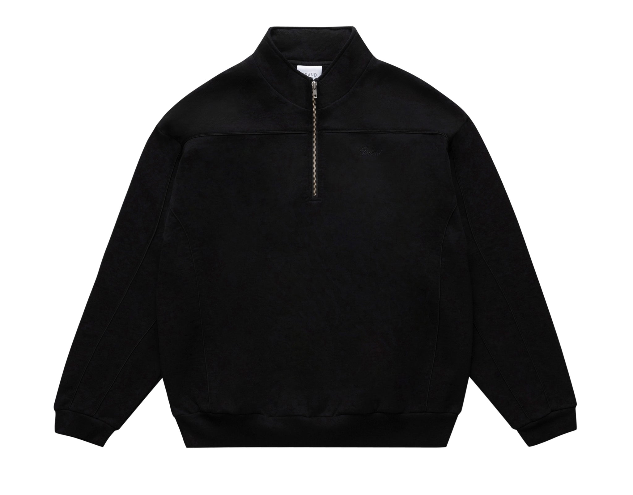 QUARTER ZIP SWEATSHIRT BLACK