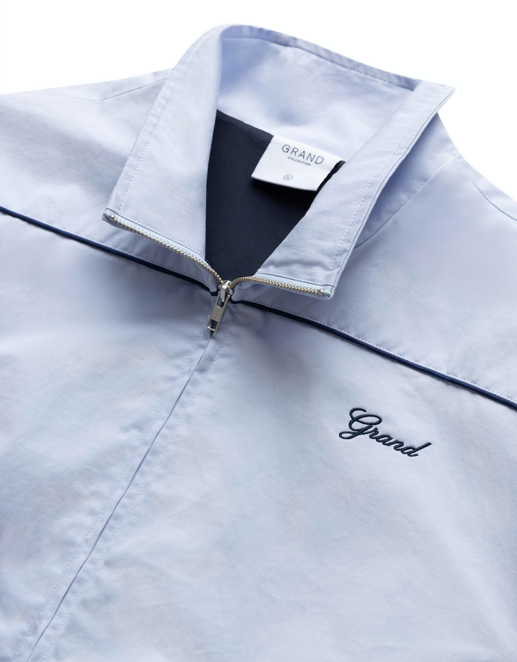 HARRINGTON JACKET WITH PIPING POWDER BLUE