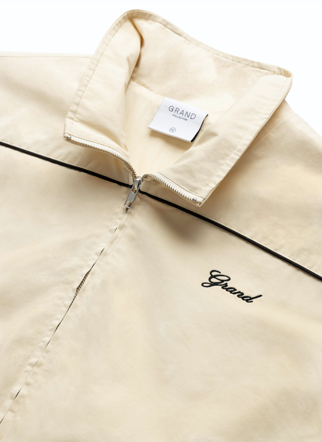 HARRINGTON JACKET WITH PIPING CREAM