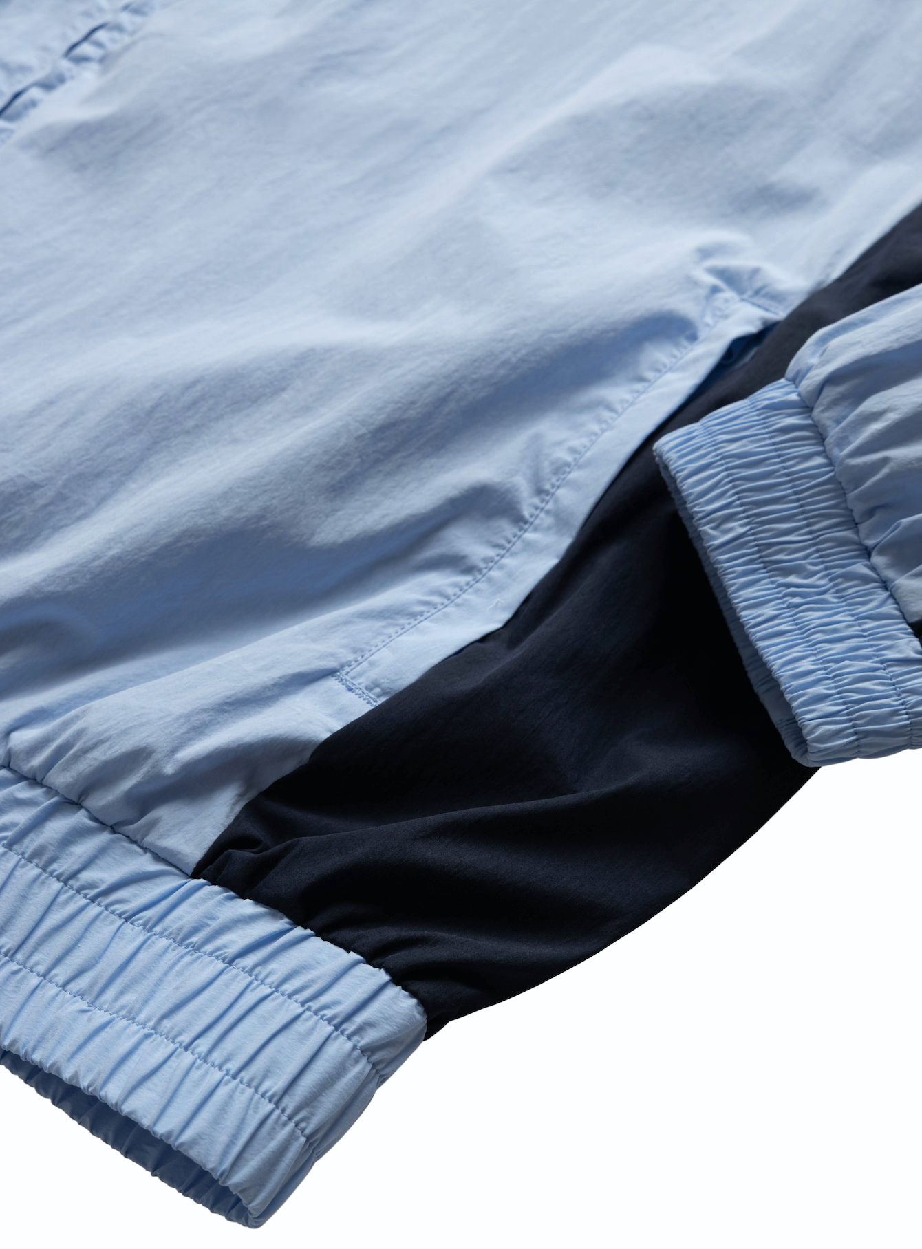 COTTON/NYLON TRACK JACKET POWDER BLUE/NAVY