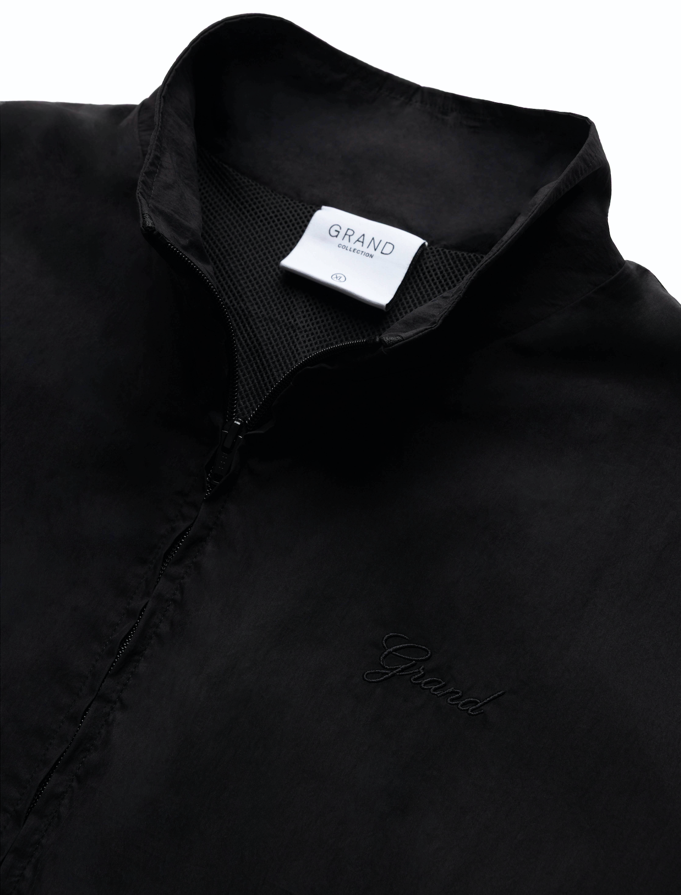 COTTON/NYLON TRACK JACKET BLACK