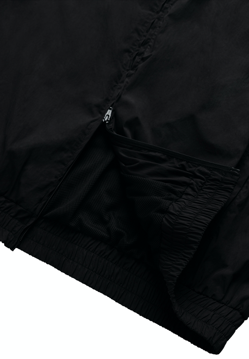 COTTON/NYLON TRACK JACKET BLACK