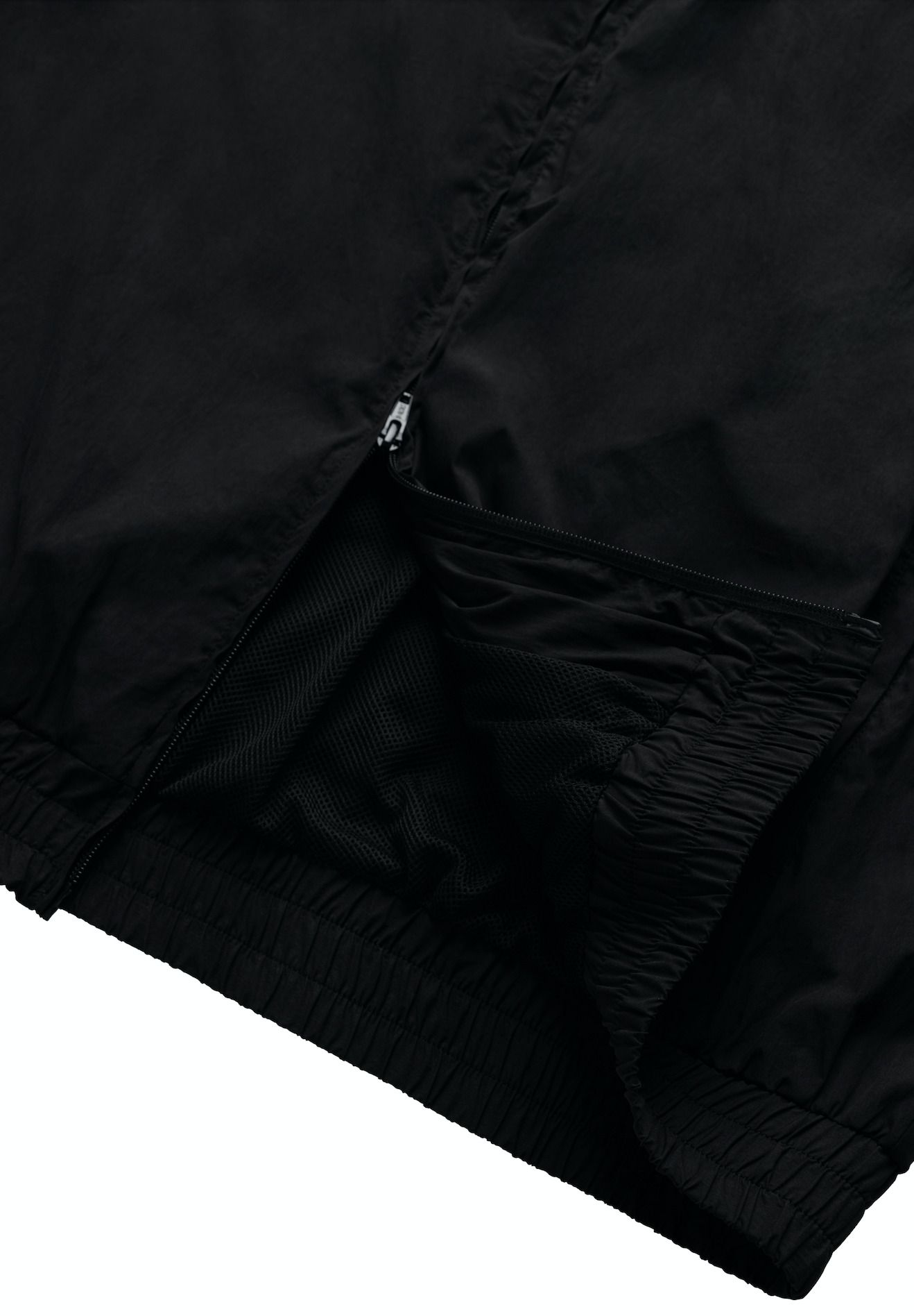 COTTON/NYLON TRACK JACKET BLACK