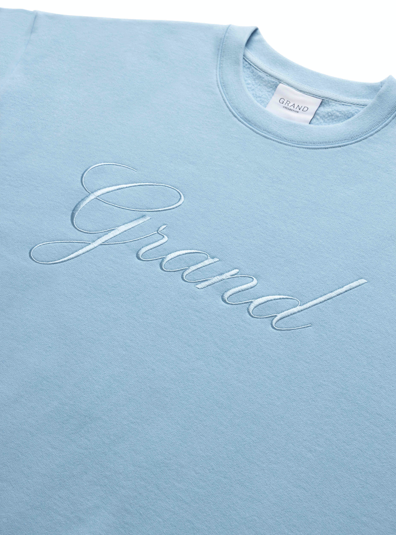 EMBROIDERED CREWNECK POWDER BLUE