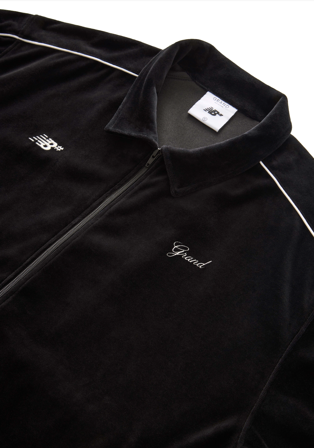 GRAND X NEW BALANCE VELOUR TRACK JACKET