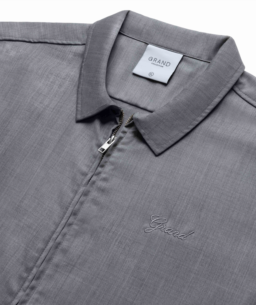 WOOL SHORT SLEEVE ZIP UP SHIRT