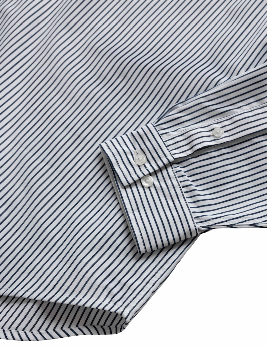 BLAIR STRIPED POPLIN SHIRT WHITE
