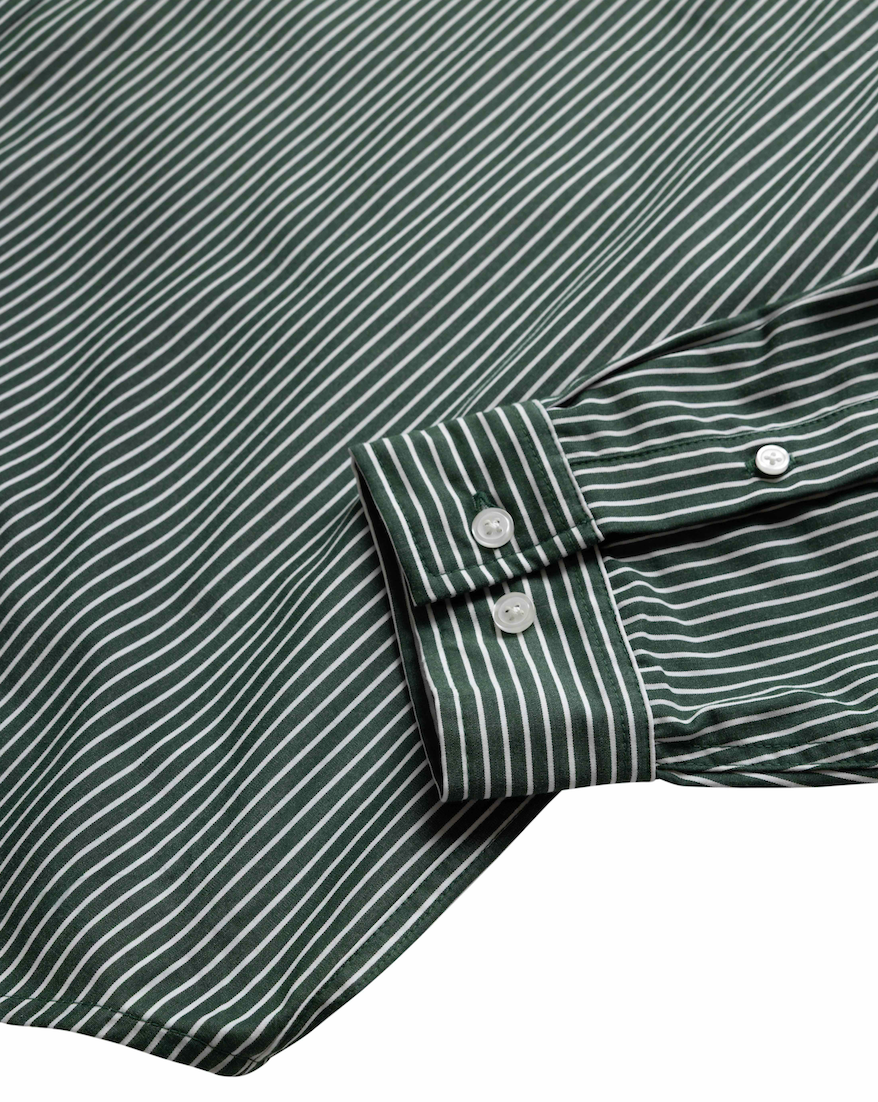 BLAIR STRIPED POPLIN SHIRT FOREST