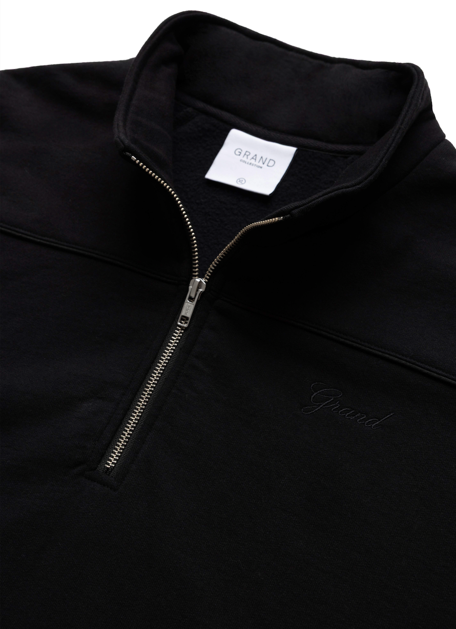 QUARTER ZIP SWEATSHIRT BLACK