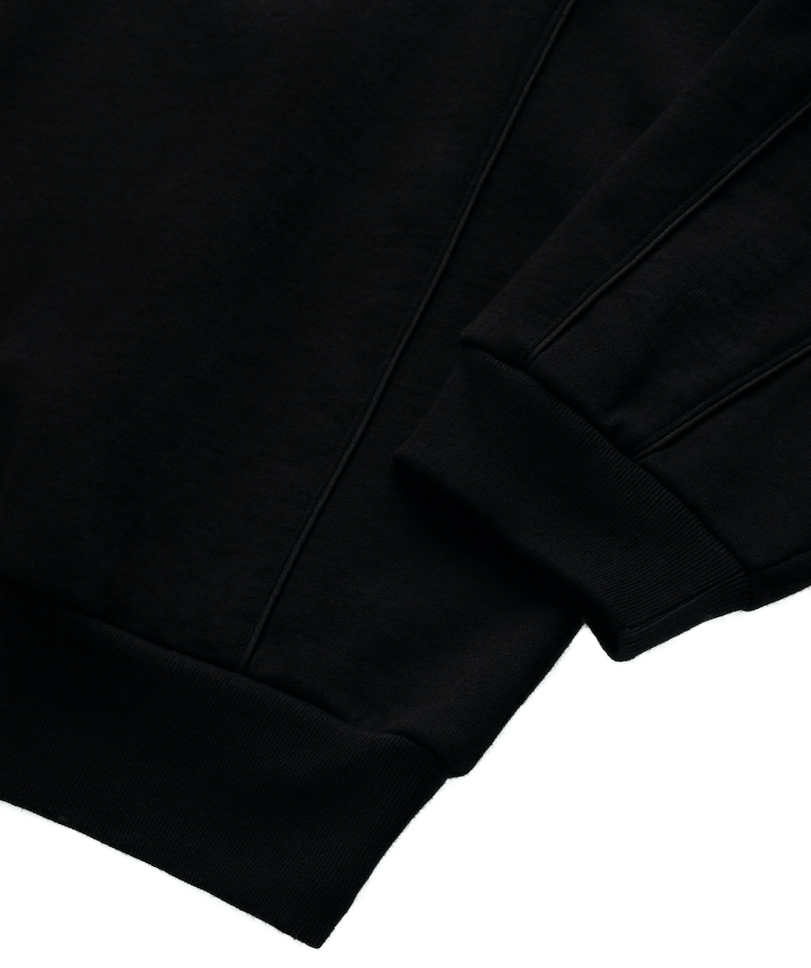 QUARTER ZIP SWEATSHIRT BLACK
