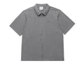 SEERSUCKER SHORT SLEEVE ZIP UP SHIRT GREY
