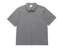 SEERSUCKER SHORT SLEEVE ZIP UP GREY thumbnail image