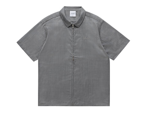 WOOL SHORT SLEEVE ZIP UP